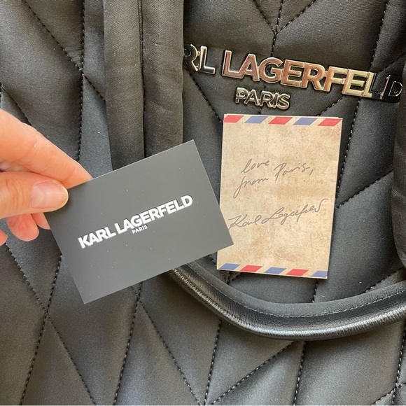 Karl Lagerfeld Voyage Black Puffy Tote Bag Black NWT - Picture 10 of 10